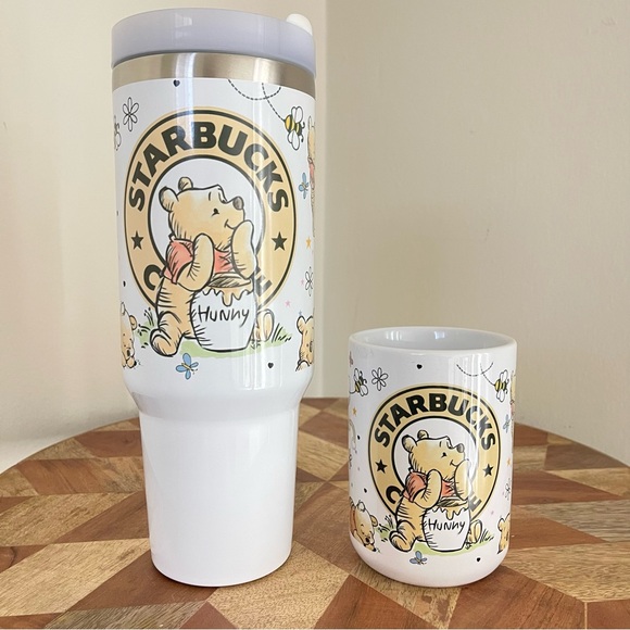 Hand Crafted Other - NEW 2 PCS Fashion cup Disney Winnie the Pooh 40 oz Tumbler and 15 oz mug GIFT